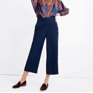 Madwell Womens Pants XL Navy Blue Huston Pull On Wide Leg Crop High Rise Career